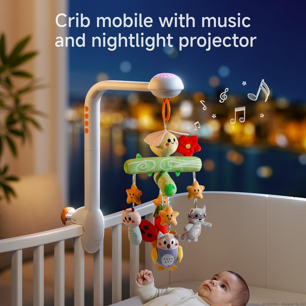 Tumama Kids star projection creates a soothing night sky in the nursery.