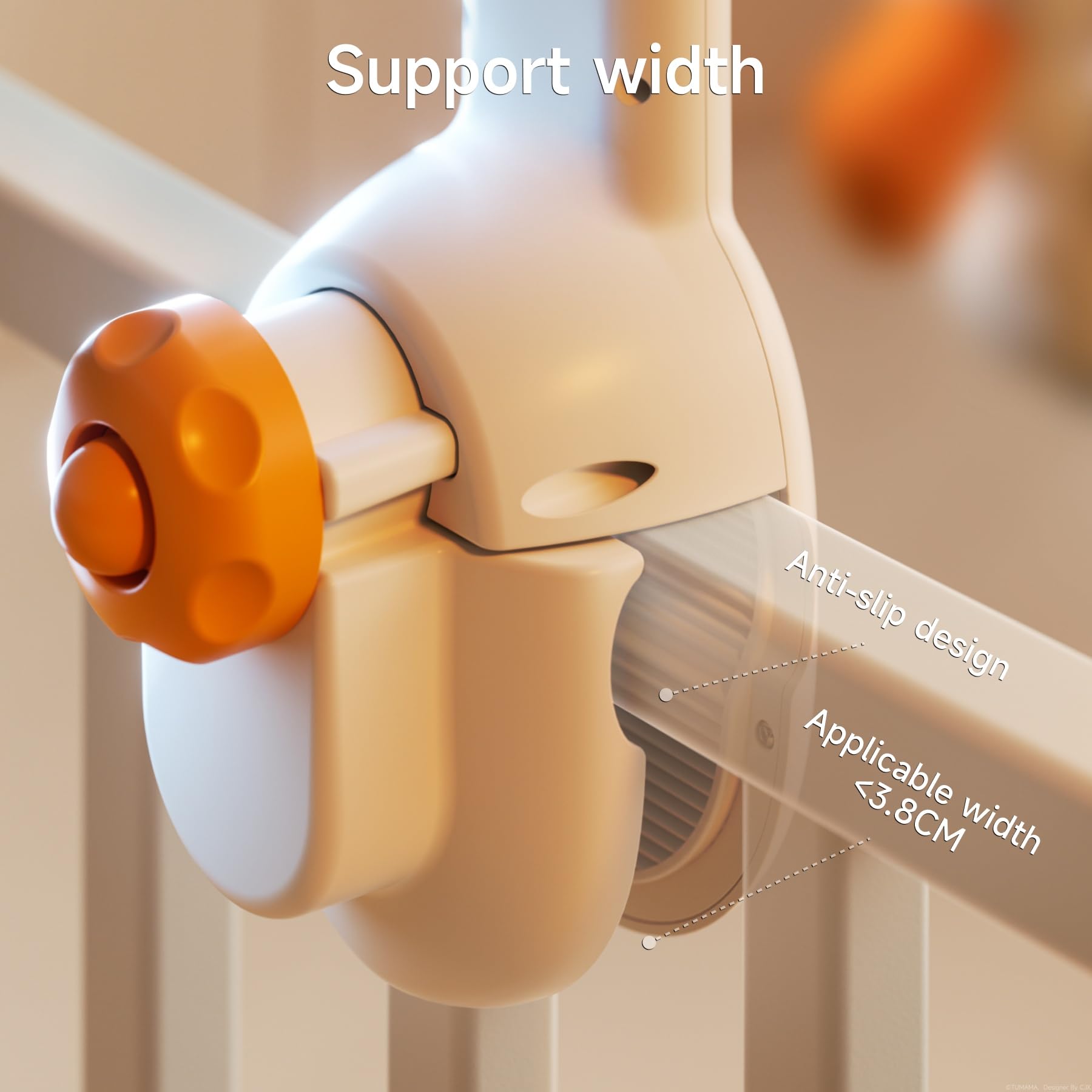 TUMAMA KIDS non-slip knob and rails ensure a stable setup