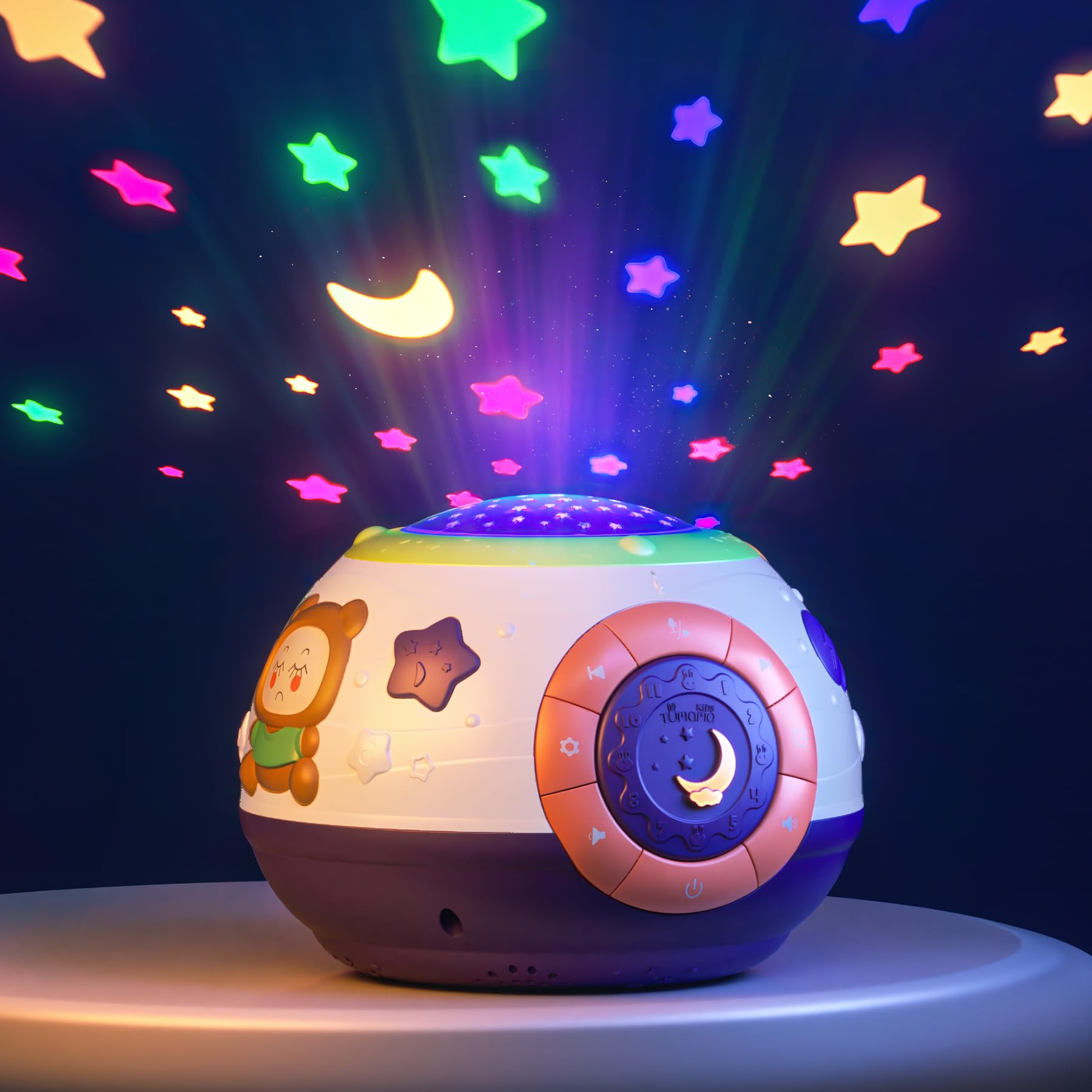TUMAMA KIDS star-projector night light creates a calming bedtime ambiance