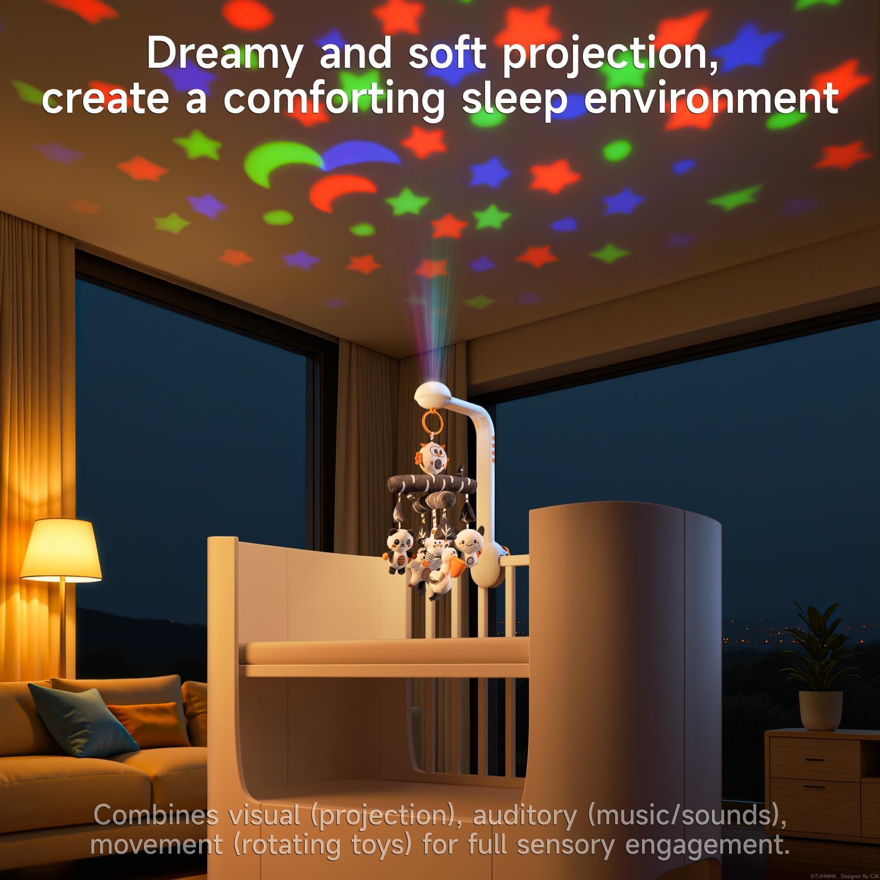 TUMAMA KIDS starry sky projection with soft lights for peaceful nights