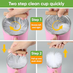 Tuniko 3in1 cup lid cleaning brush cleans lids and gaps efficiently.
