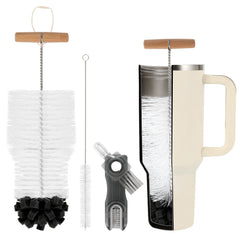 Tuniko long wooden handle bottle brush reaches tight interiors with ease.