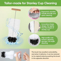 Tuniko Stanley cup tumbler cleaner fits Stanley cups for fast cleaning.