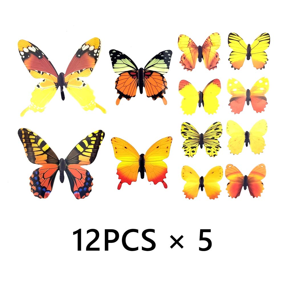 tuosiwei butterfly wall decal yellow, residue-free removal for flexible decorating on any smooth surface