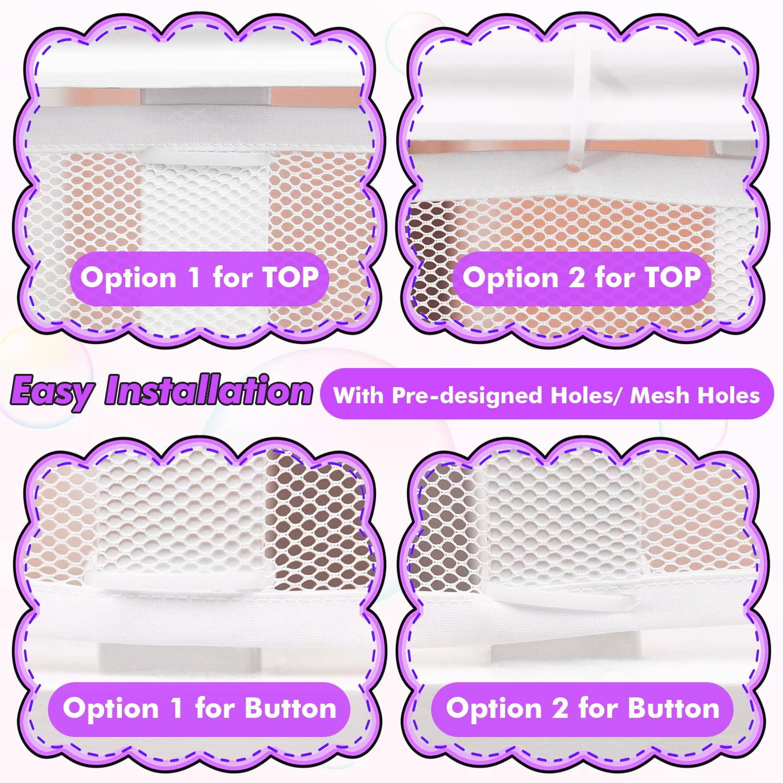 Tupi Banister Guard small mesh holes deter little fingers from reaching through.