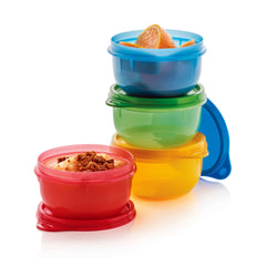 Tupperware Ideal Lit’l Bowls with lids included for kid-friendly lunches.