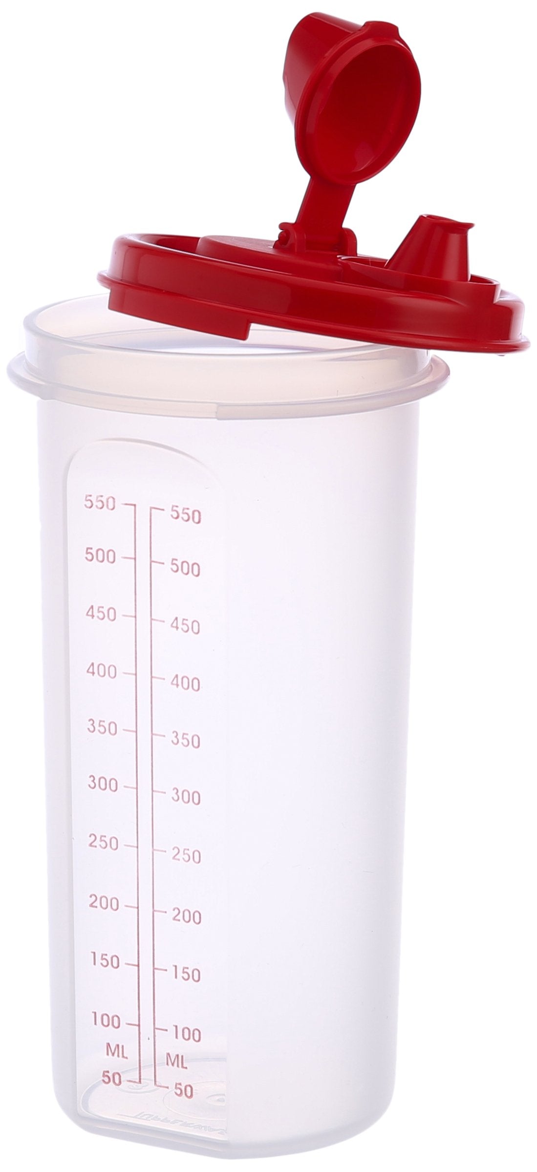 Tupperware Midi Magic Flow container showing clear contents view and ergonomic grip.