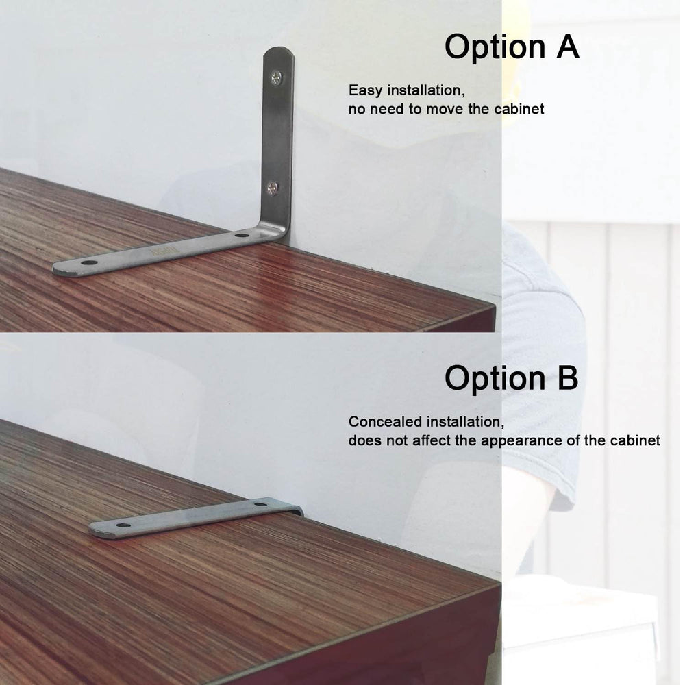 TUPSKY cabinet anti-tip kit discreet design blends with decor.
