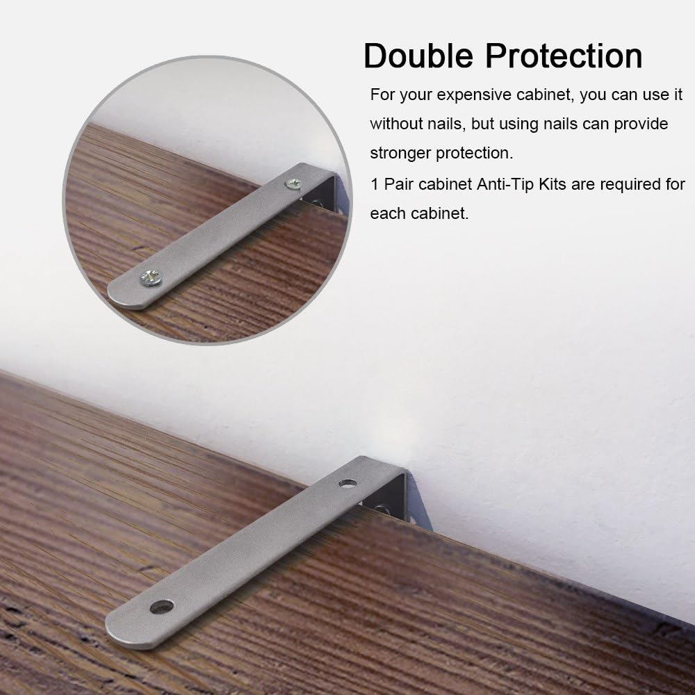 TUPSKY cabinet anti-tip kit wall-anchors offer secure wall attachment.