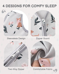 TurmeWu sleep sack with 2-way zipper for quick diaper changes