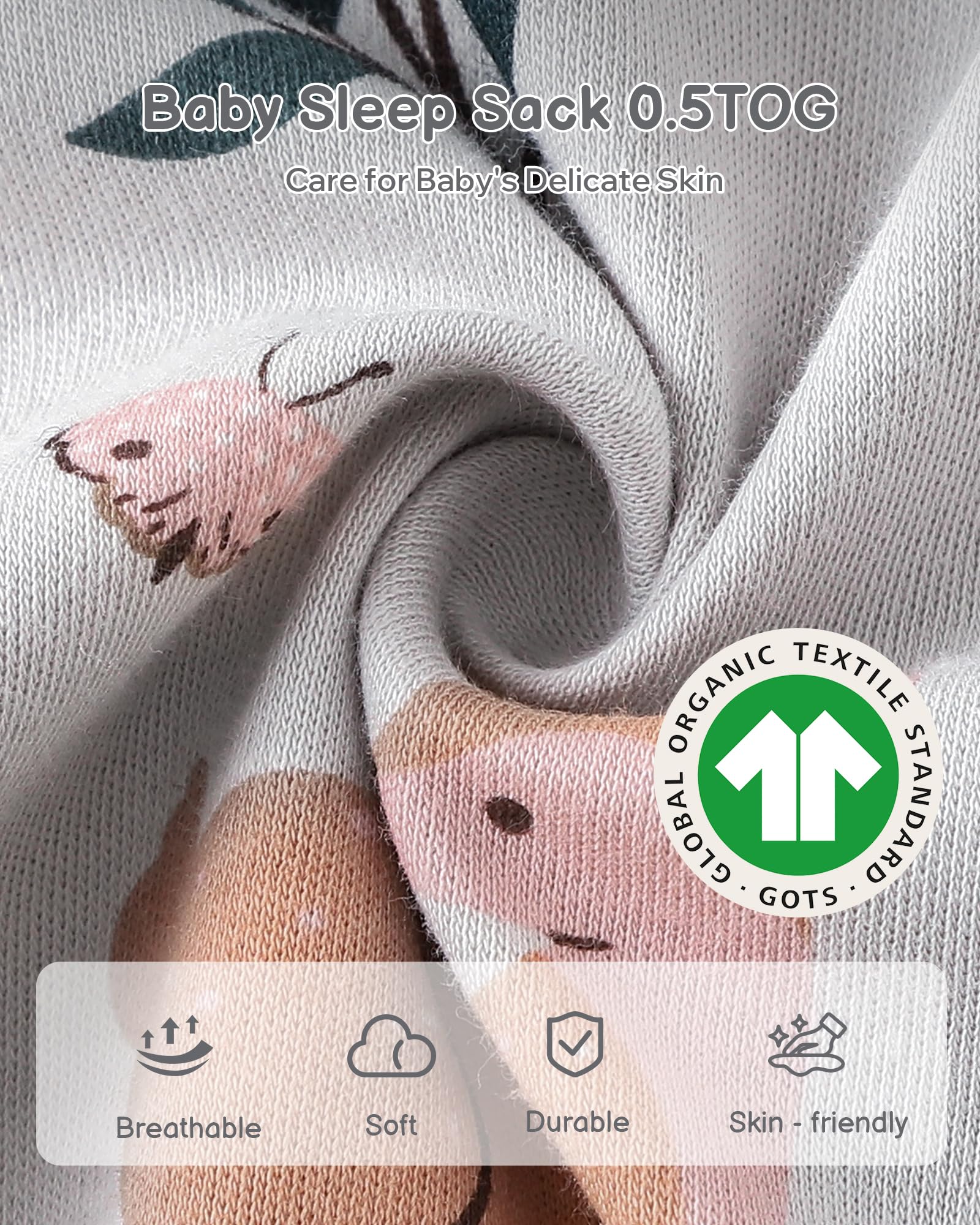 TurmeWu breathable cotton fabric keeps baby cool and comfortable