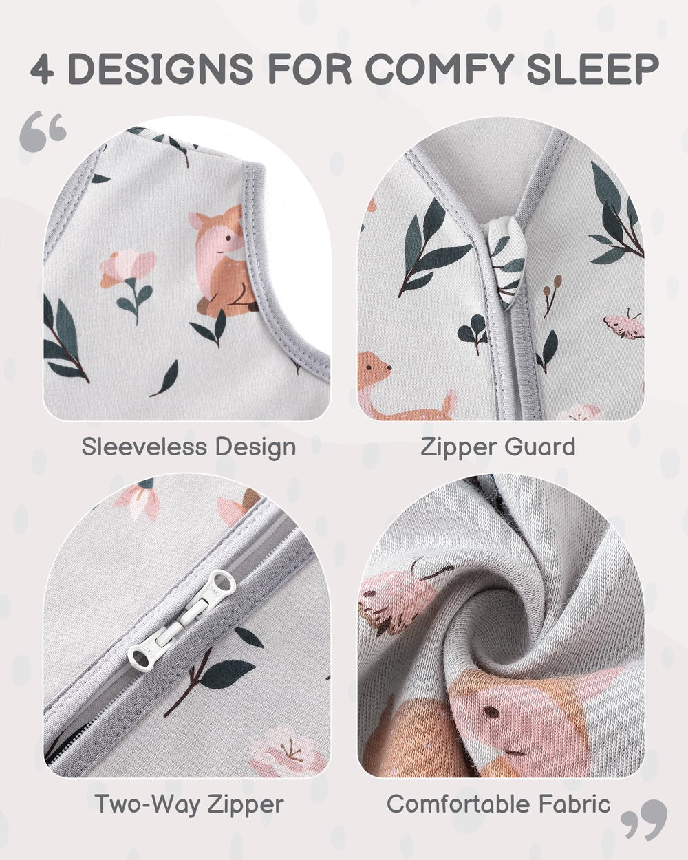 Turmewu sleep sack in use demonstrates cozy wear without overheating.