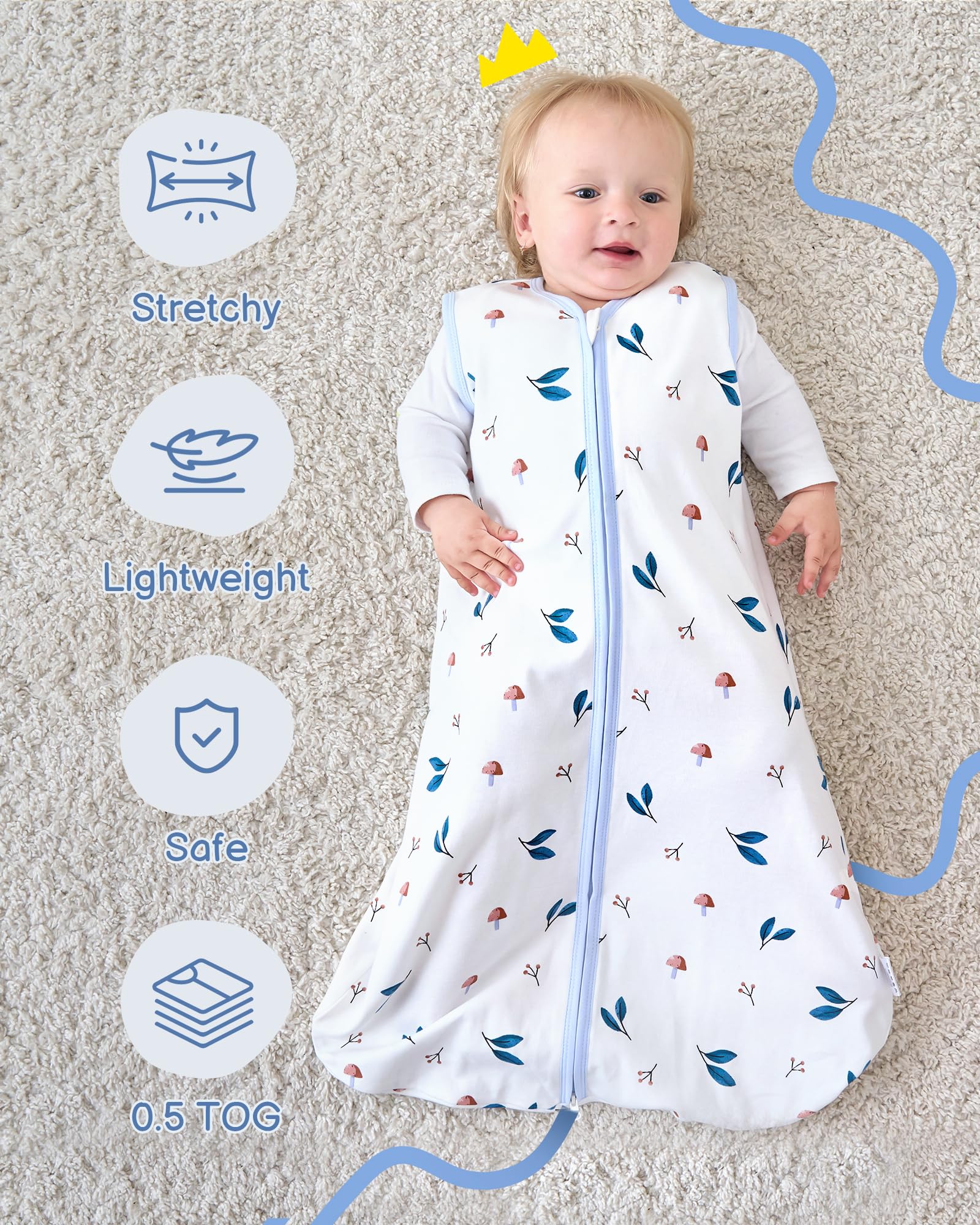 TURMEWU double two-way zipper enables quick, easy diaper changes.