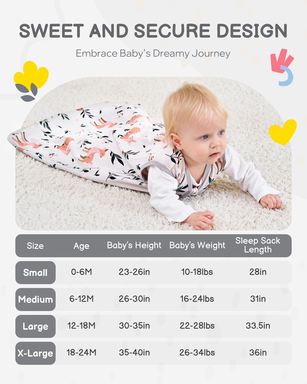 Turmewu size range 10-34 lbs ensures snug growth-friendly fit.