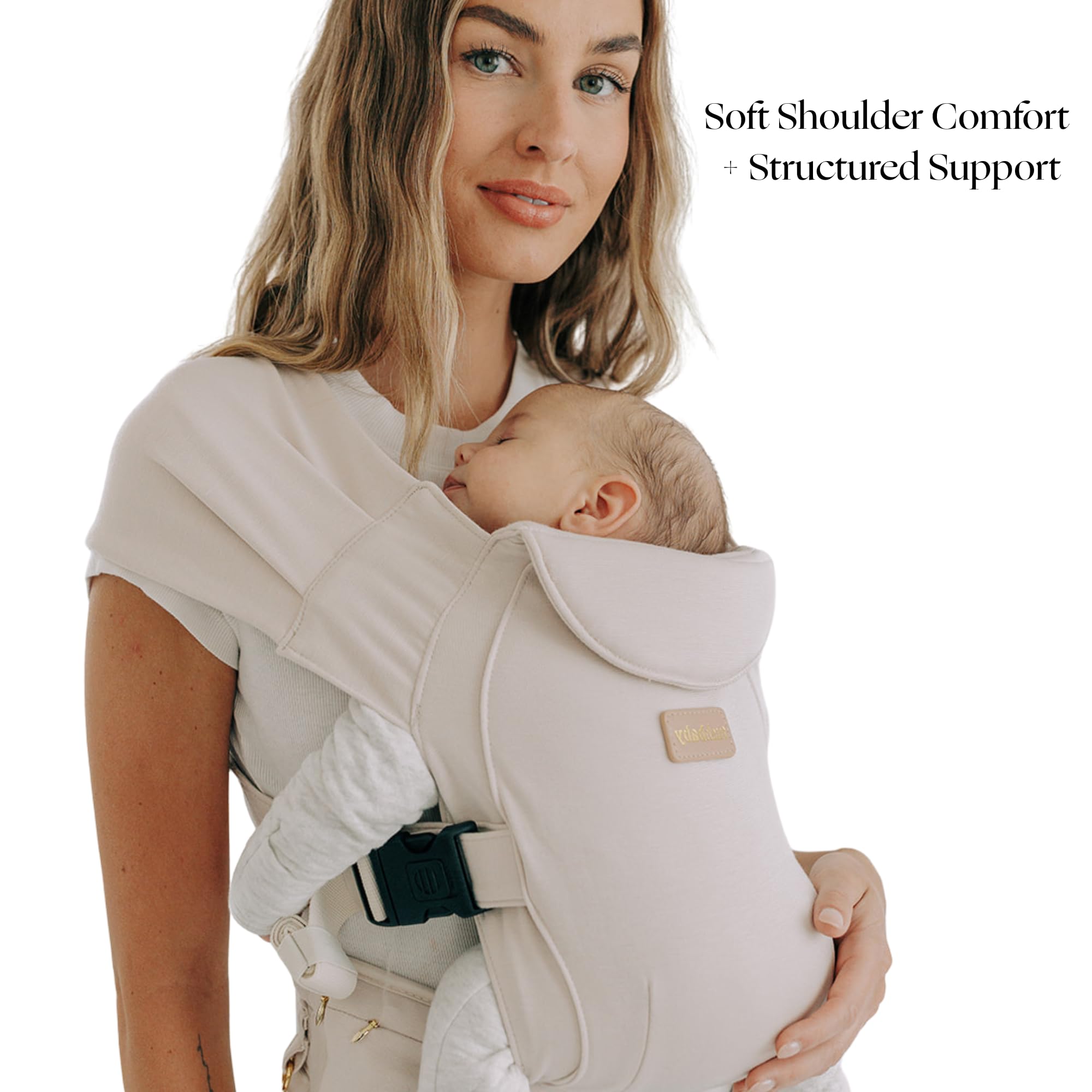 TushBaby Pearl Wrap growth-ready design with Hip Carrier compatibility
