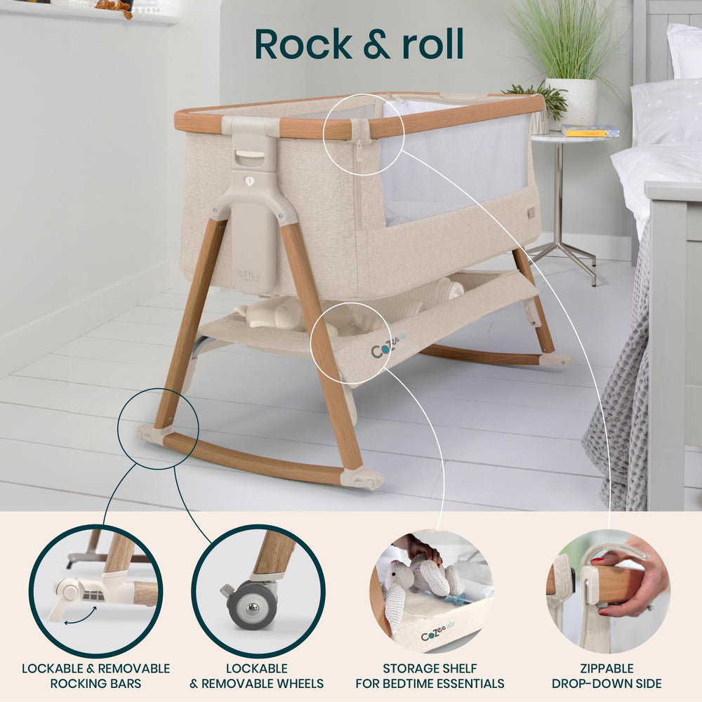 Tutti Bambini CoZee Air quick-fold setup for travel or nursery changes.