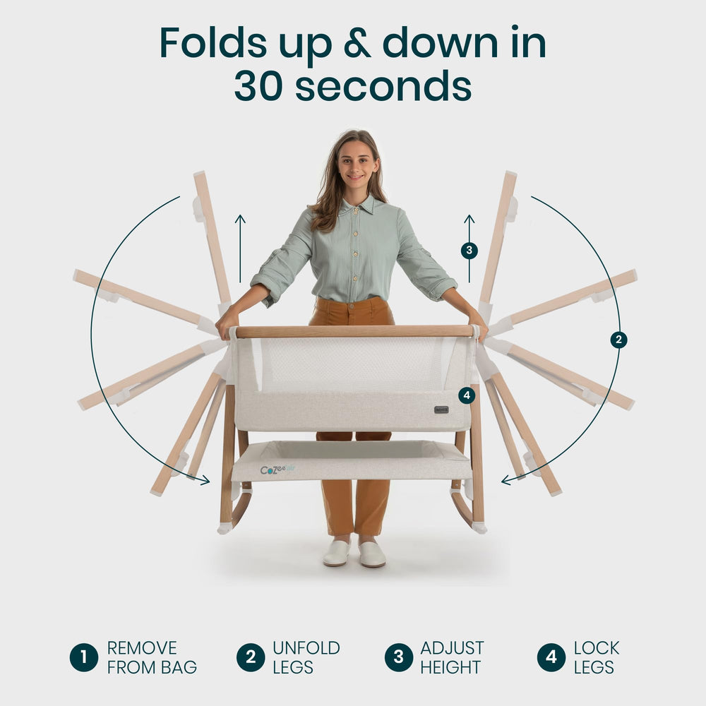 Tutti Bambini CoZee Air six-height levels adapt to most beds.