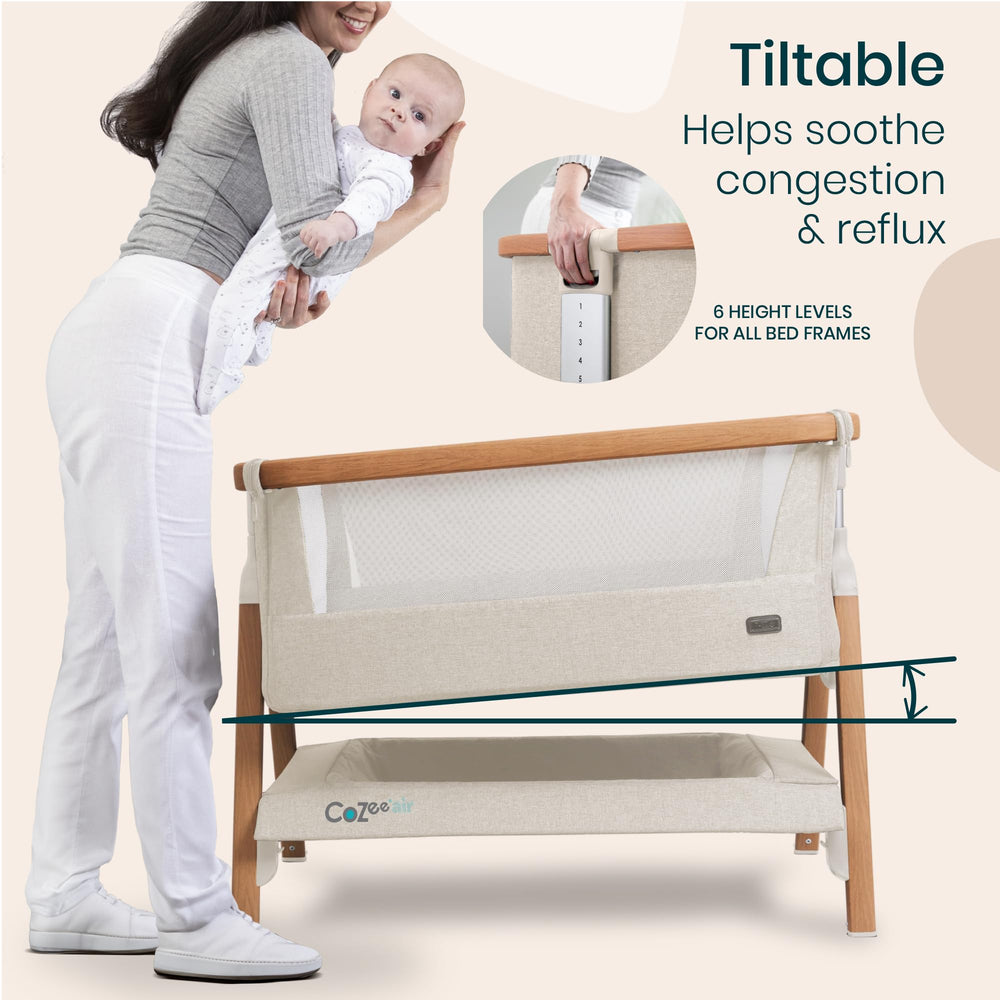 Tutti Bambini CoZee Air lockable rocking bars for gentle soothing.
