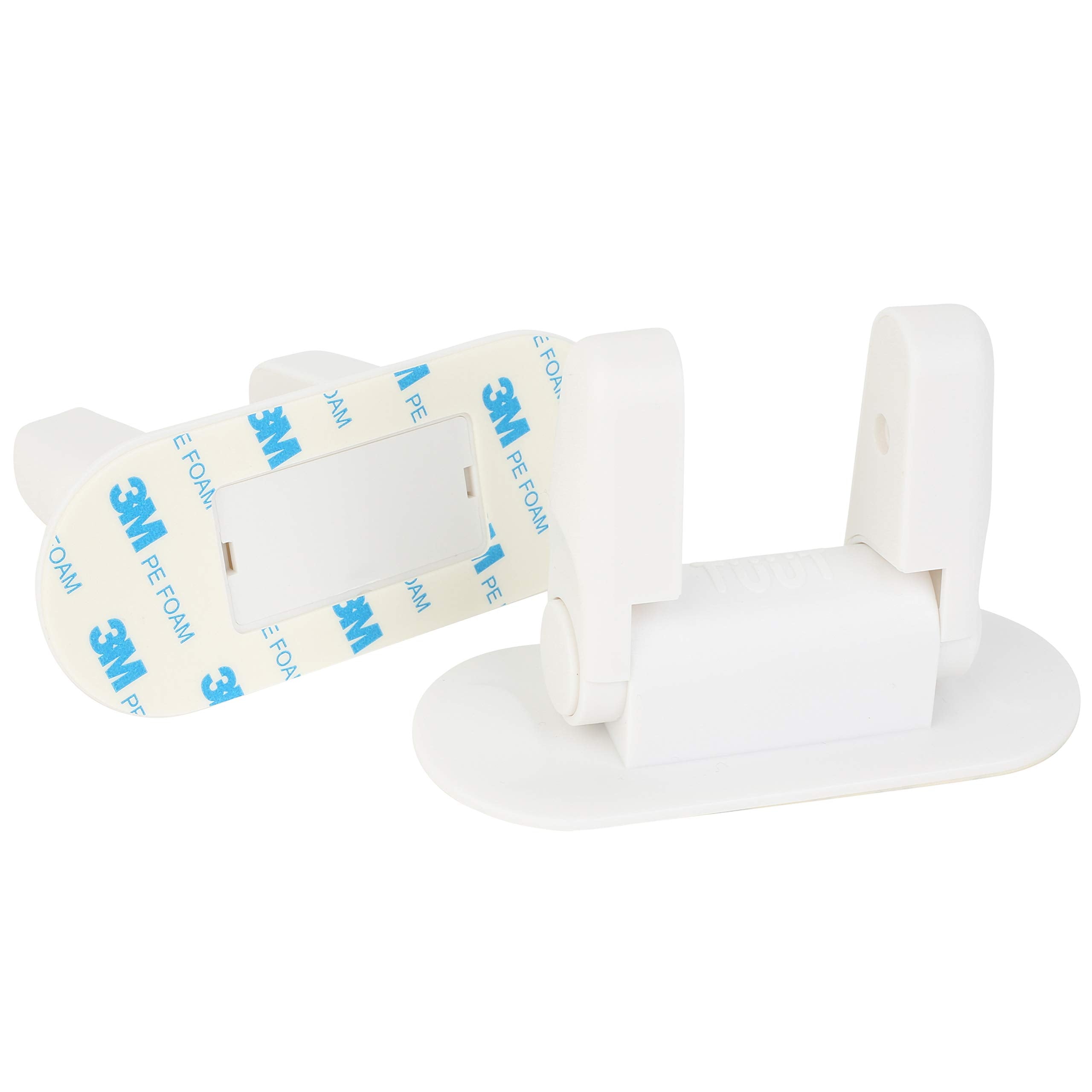 Tuut lever lock demonstrates damage-free adhesive for easy placement.