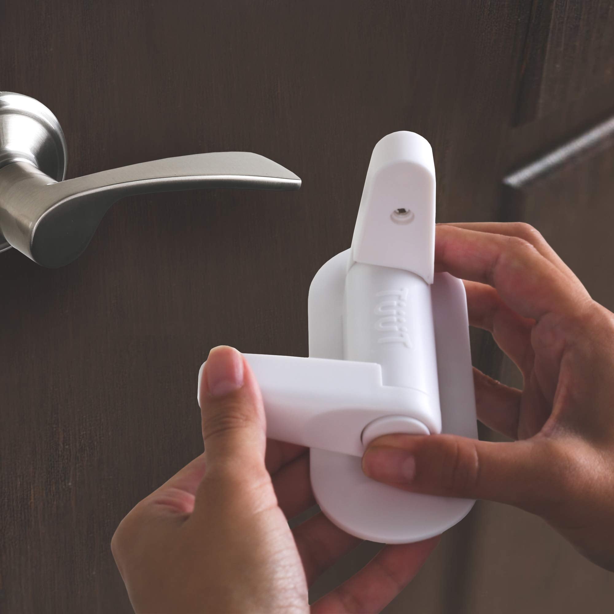 Sleek Tuut design blends with décor while protecting doors.
