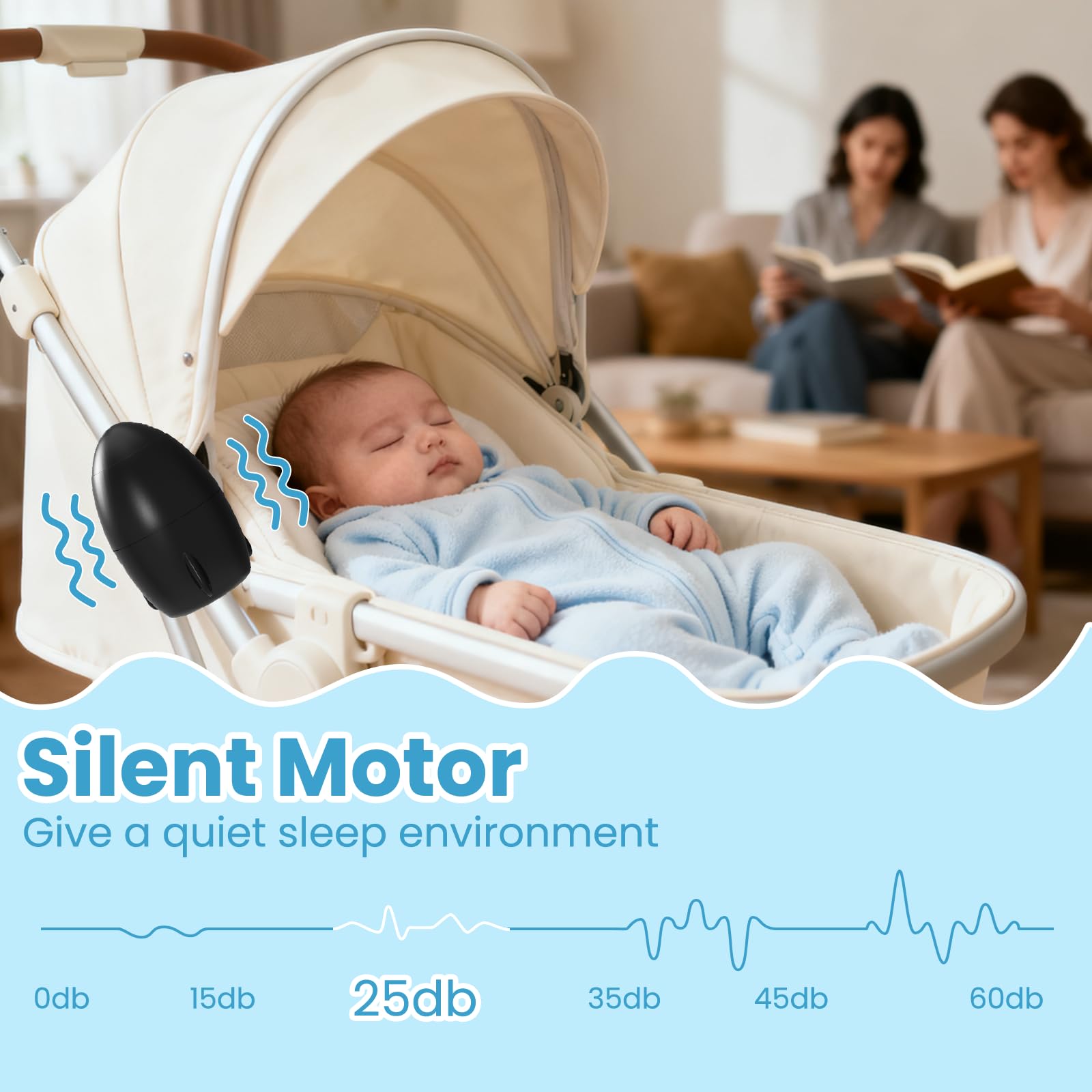 TUWEIPAIKE silent motor ensures peaceful naps without disruption