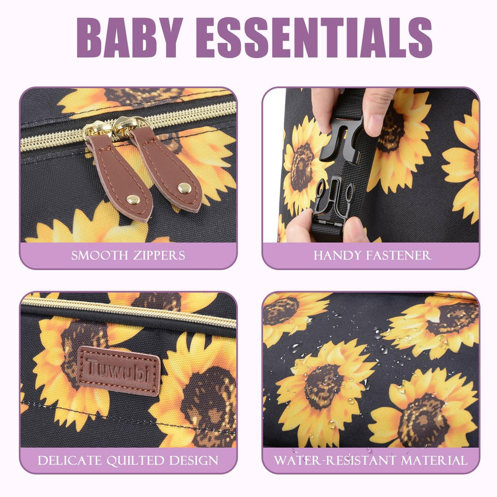 Tuwubi Diaper Bag Tote insulated bottle pockets keep bottles at ideal temperatures.