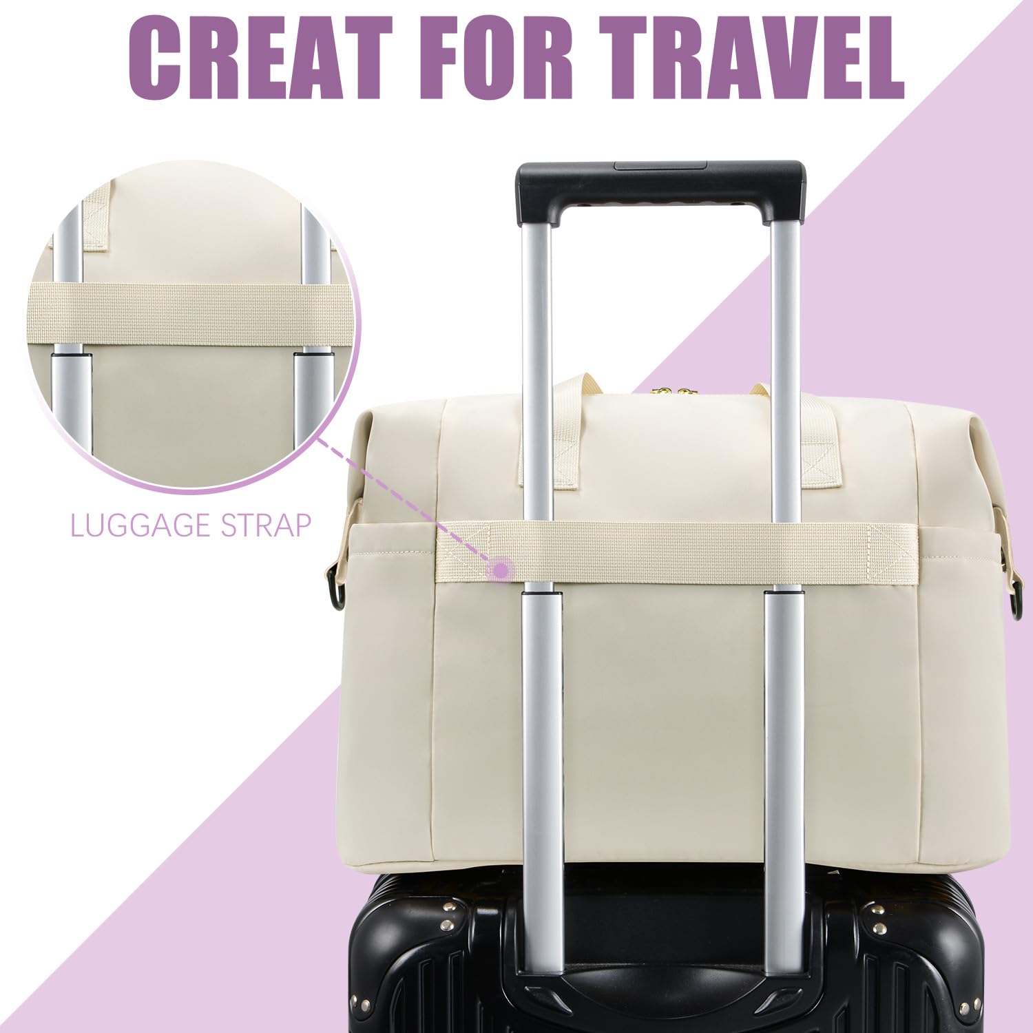 Tuwubi diaper bag tote detachable strap and luggage sleeve enhance travel flexibility.