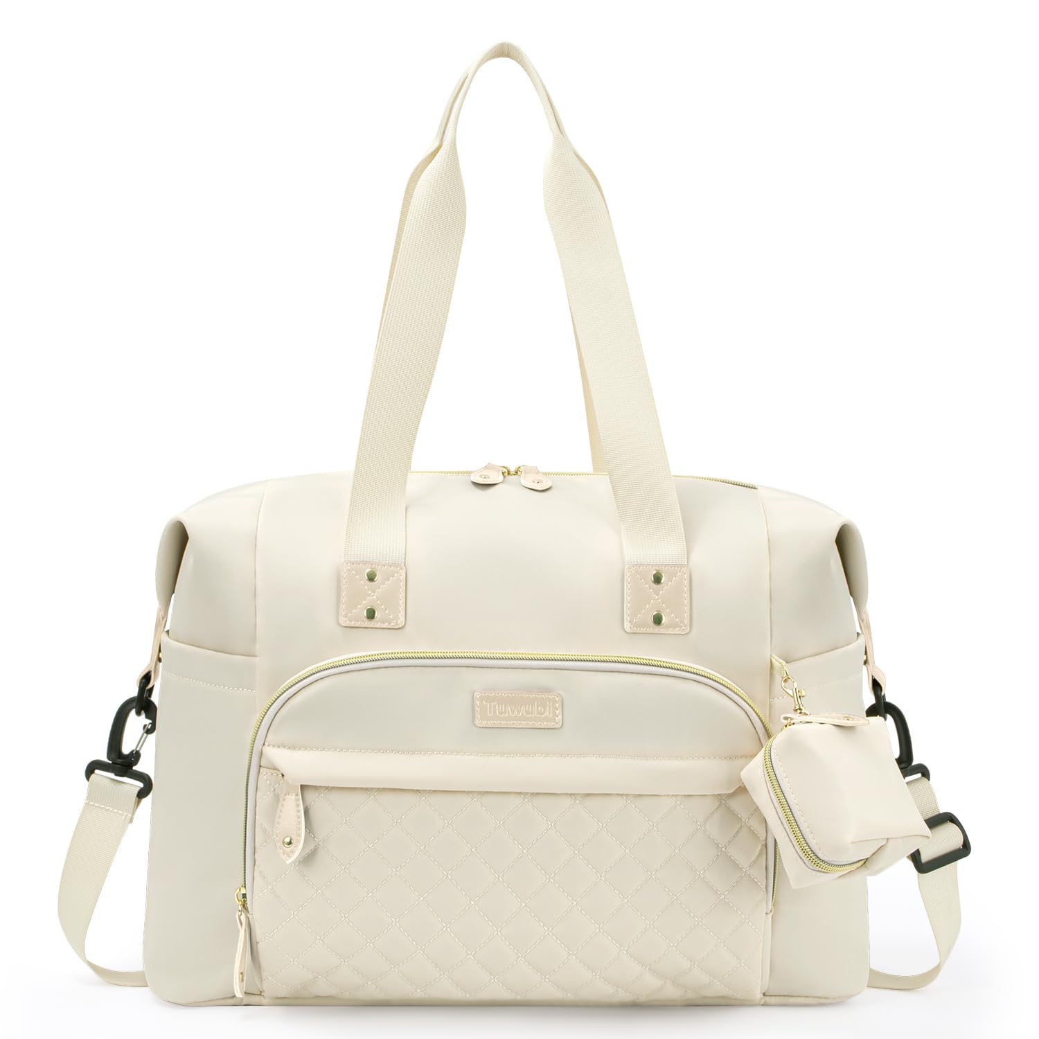 Tuwubi diaper bag tote main compartment keeps essentials neatly organized and accessible.