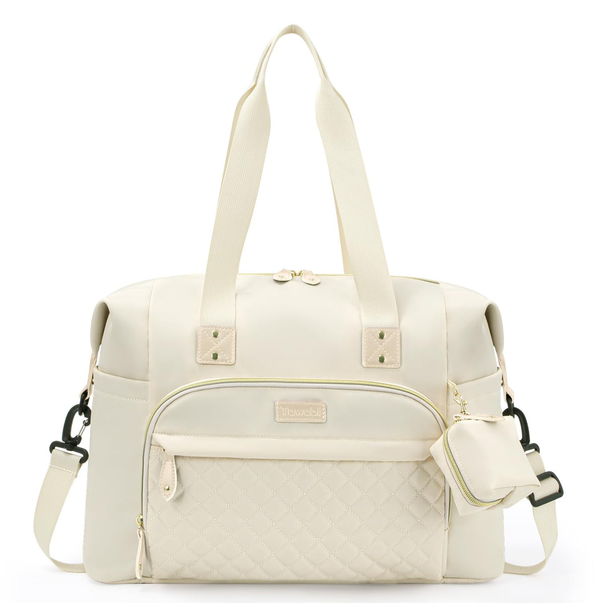 Tuwubi diaper bag tote main compartment keeps essentials neatly organized and accessible.