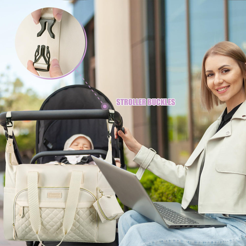 Tuwubi diaper bag tote versatile design suits hospital, travel, or daily baby care.