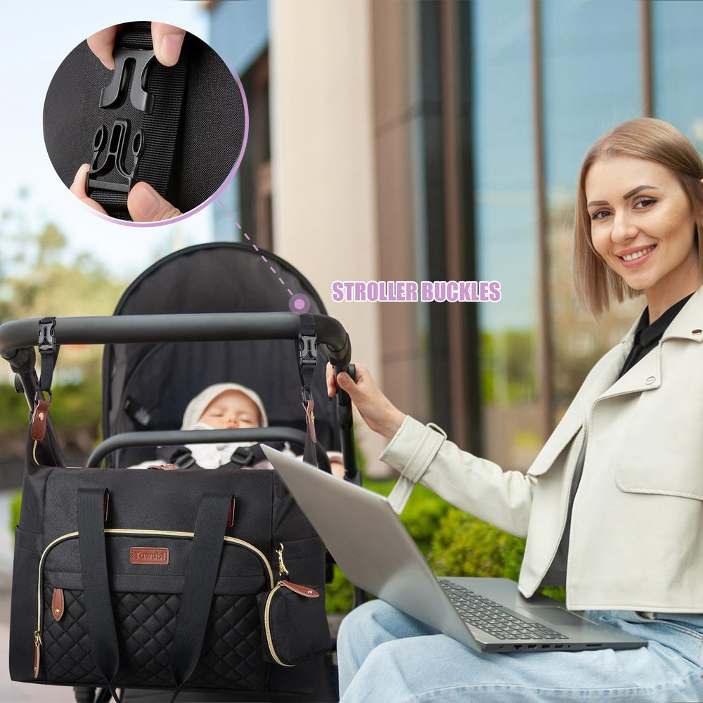 Tuwubi diaper bag tote pacifier case detachable promotes hygiene.