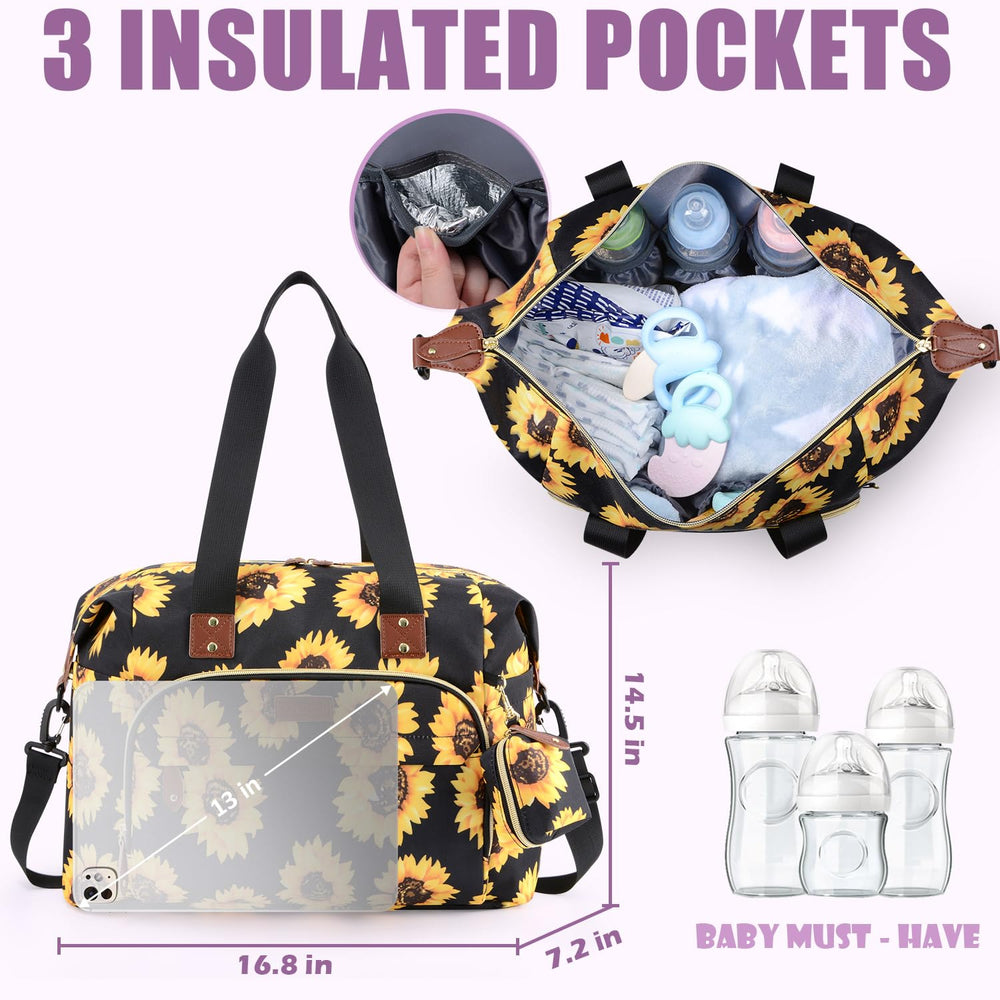 Tuwubi Diaper Bag Tote waterproof fabric protects contents in rain.