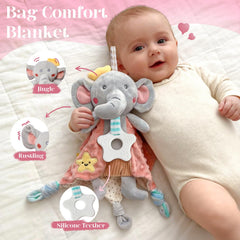 TUZT elephant lovey scarf, soothing comfort for baby moments