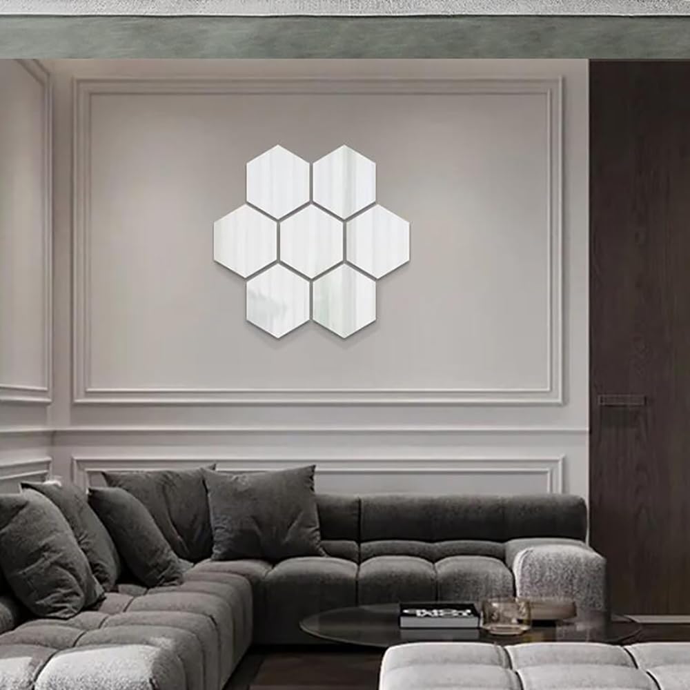 TVPHLLY hexagon silver mirror sticker creates decorative accents for weddings or parties