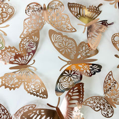TVPHLLY rose gold butterflies arranged for party backdrop with festive sparkle.