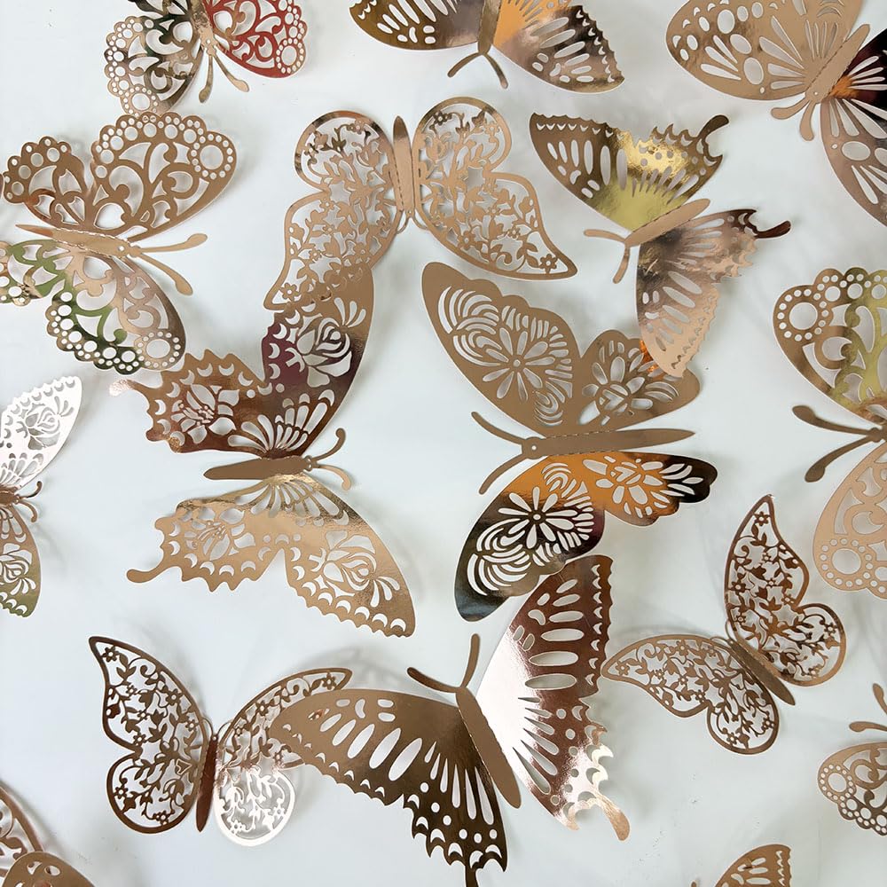 TVPHLLY rose gold wall decals on smooth surface enhancing nursery decor.