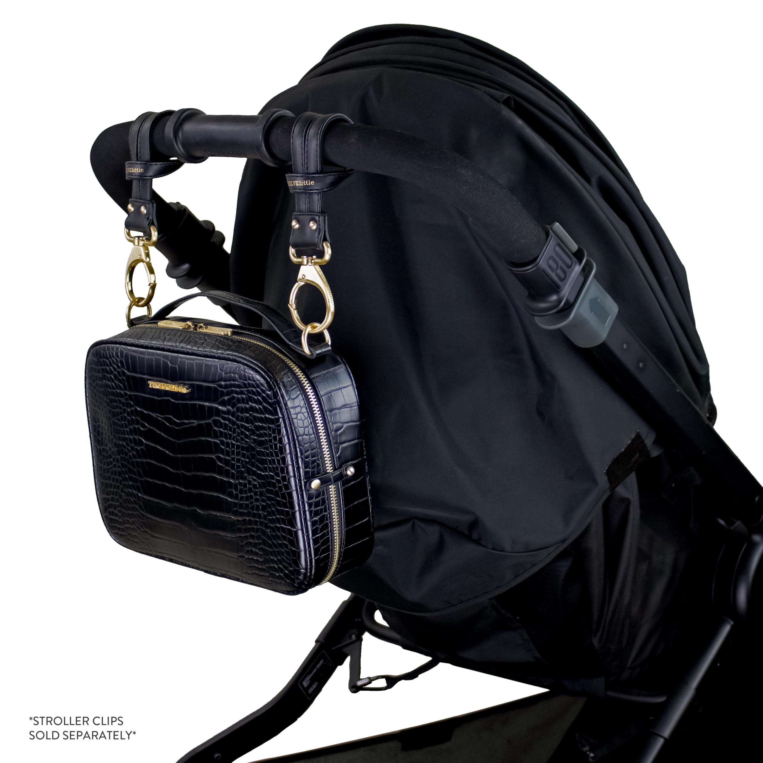 TWELVElittle Luxe Diaper Clutch Adjustable Straps enable crossbody or clutch.