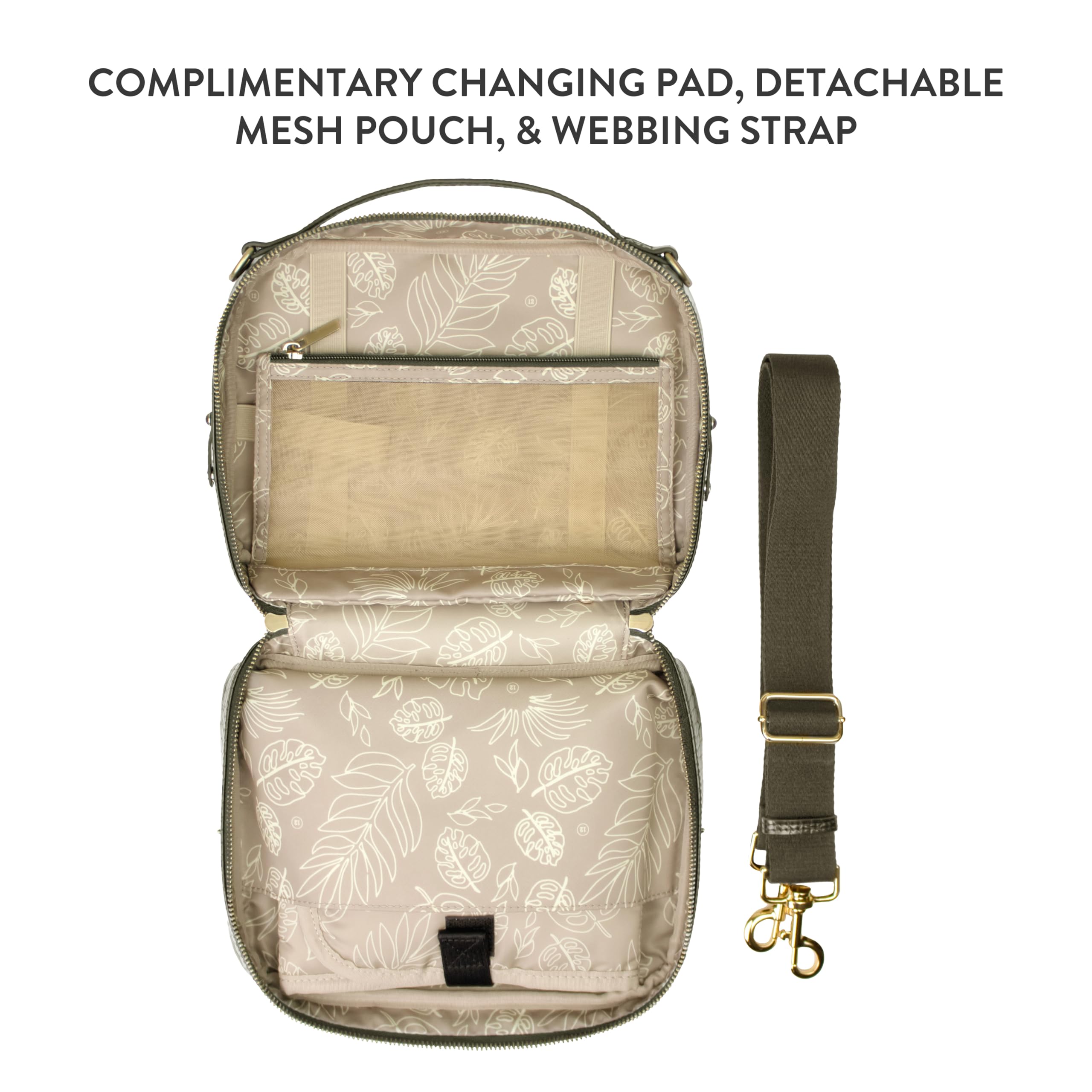 TWELVElittle Luxe Diaper Clutch Vegan Leather with water-resistant lining.