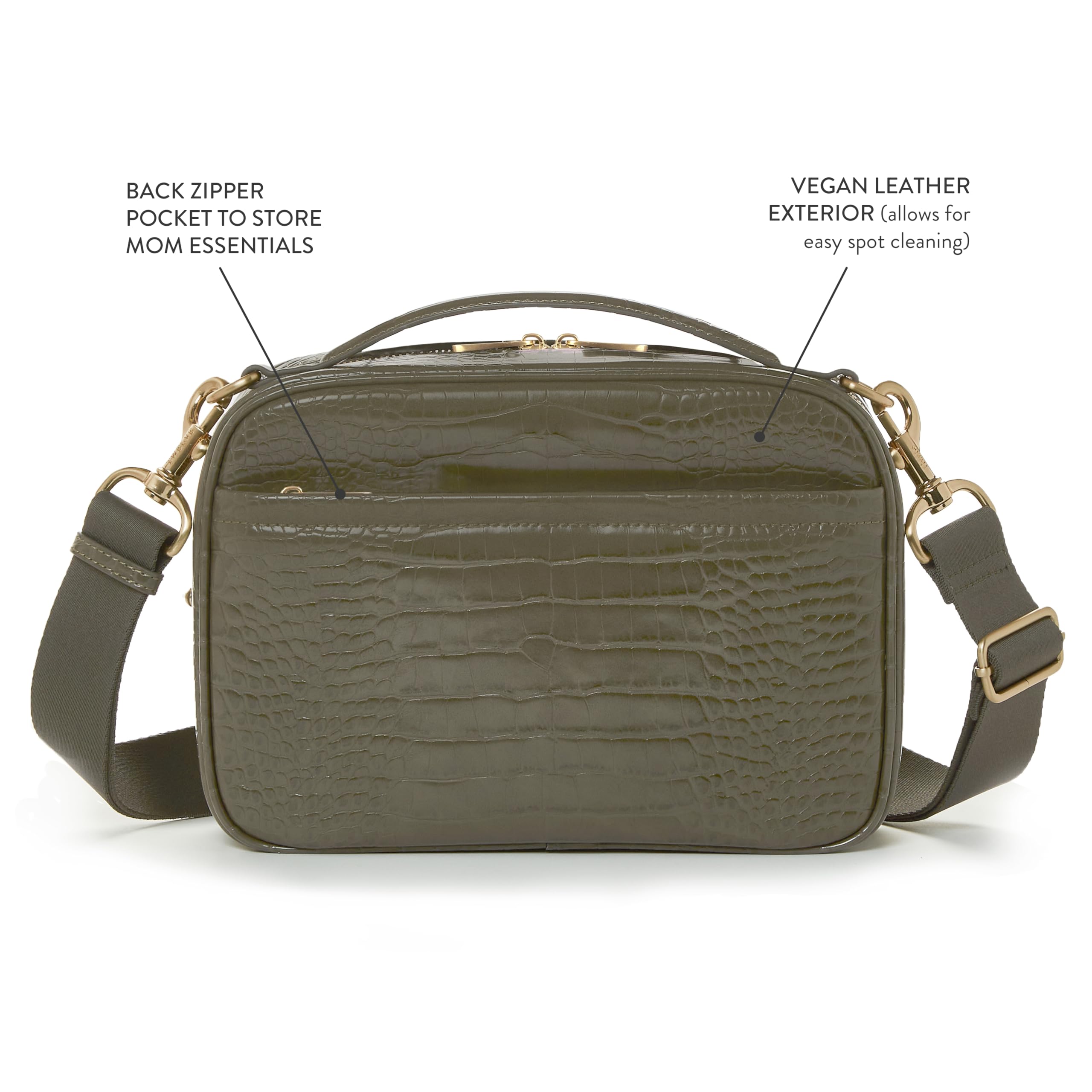TWELVElittle Luxe Diaper Clutch Zip-Out Pouch stores creams neatly.