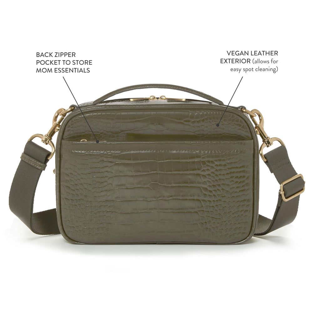 TWELVElittle Luxe Diaper Clutch Zip-Out Pouch stores creams neatly.
