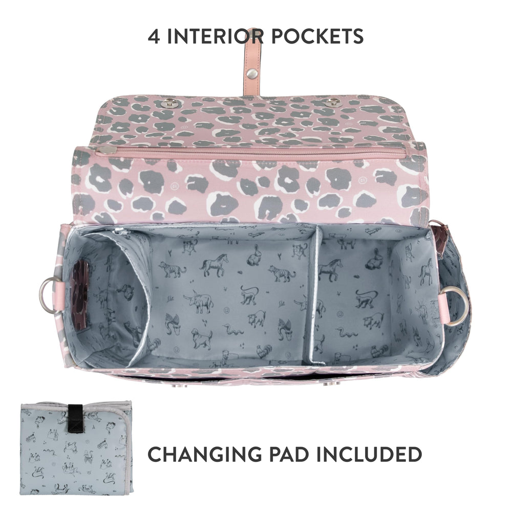Interior of TWELVElittle Caddy 3.0 showing separate wipes pocket for quick changes