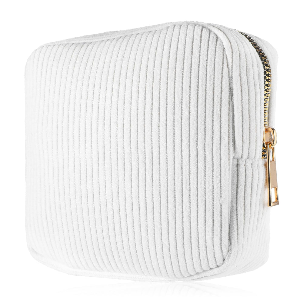 Tweruna Period Bag in corduroy white close-up shows soft fabric and durability.