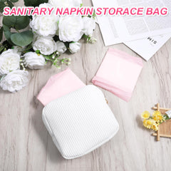 Tweruna Period Bag corduroy white front view highlights compact, travel-ready size.