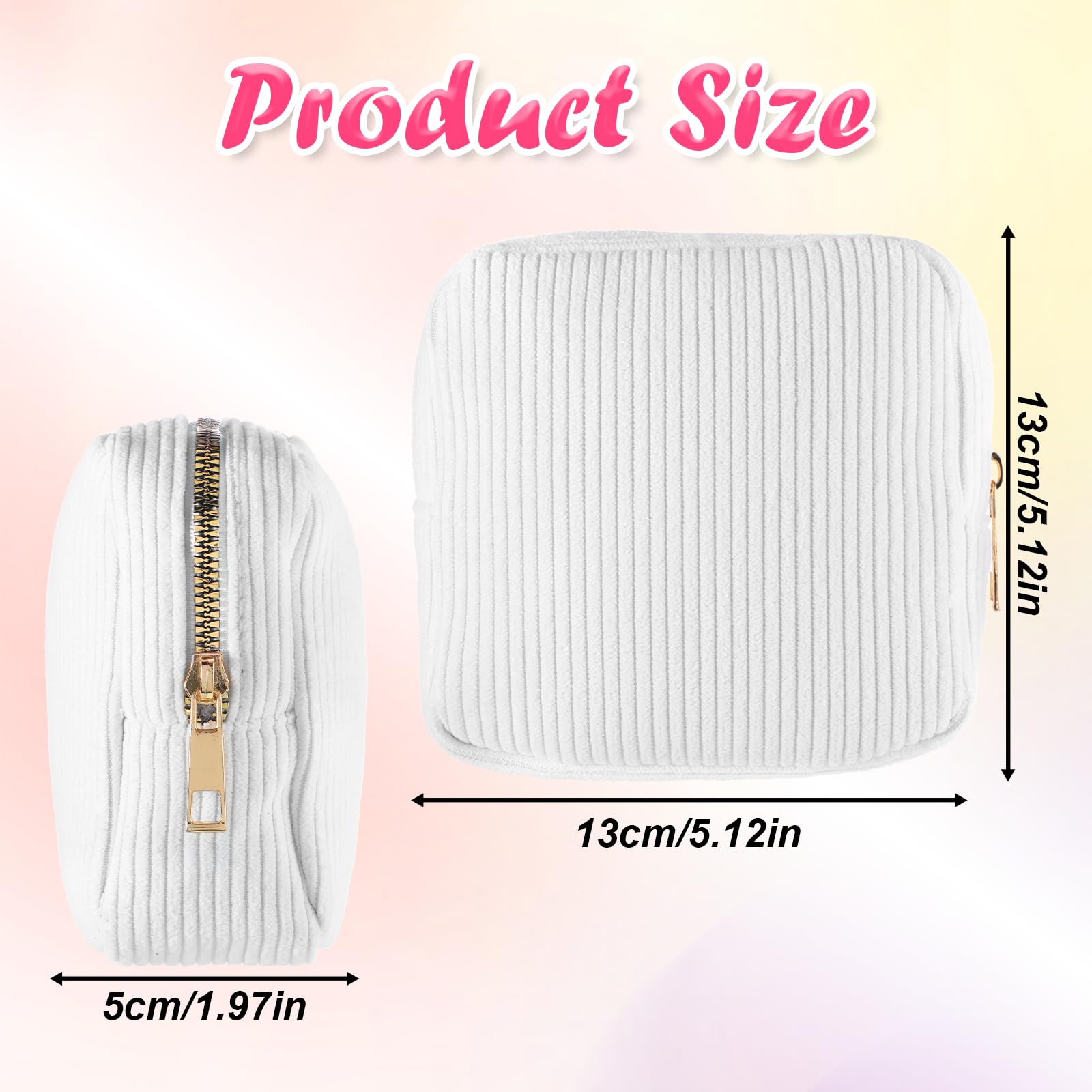 Tweruna Period Bag corduroy white zipper detail for secure storage.