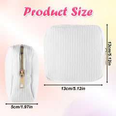Tweruna Period Bag corduroy white zipper detail for secure storage.