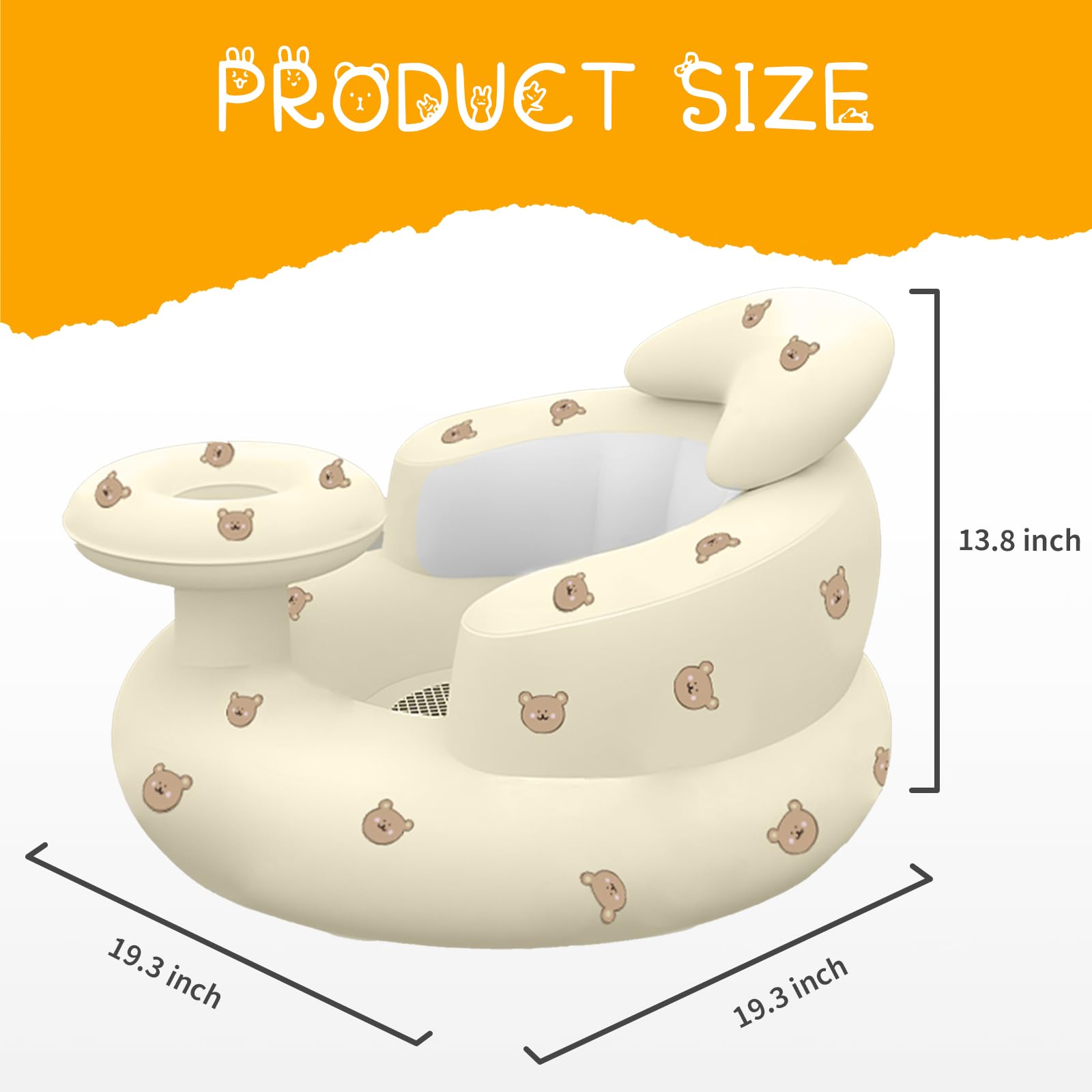 Twievo inflatable chair backrest provides gentle support for sitting up.