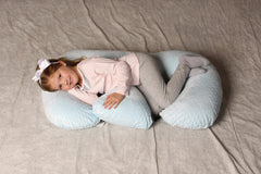 Twin Z Pillow Blue, tummy-time view, helps little ones explore play while supported.