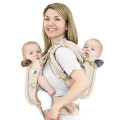 TwinGo Air Model tandem carrier with breathable mesh for all-season use.