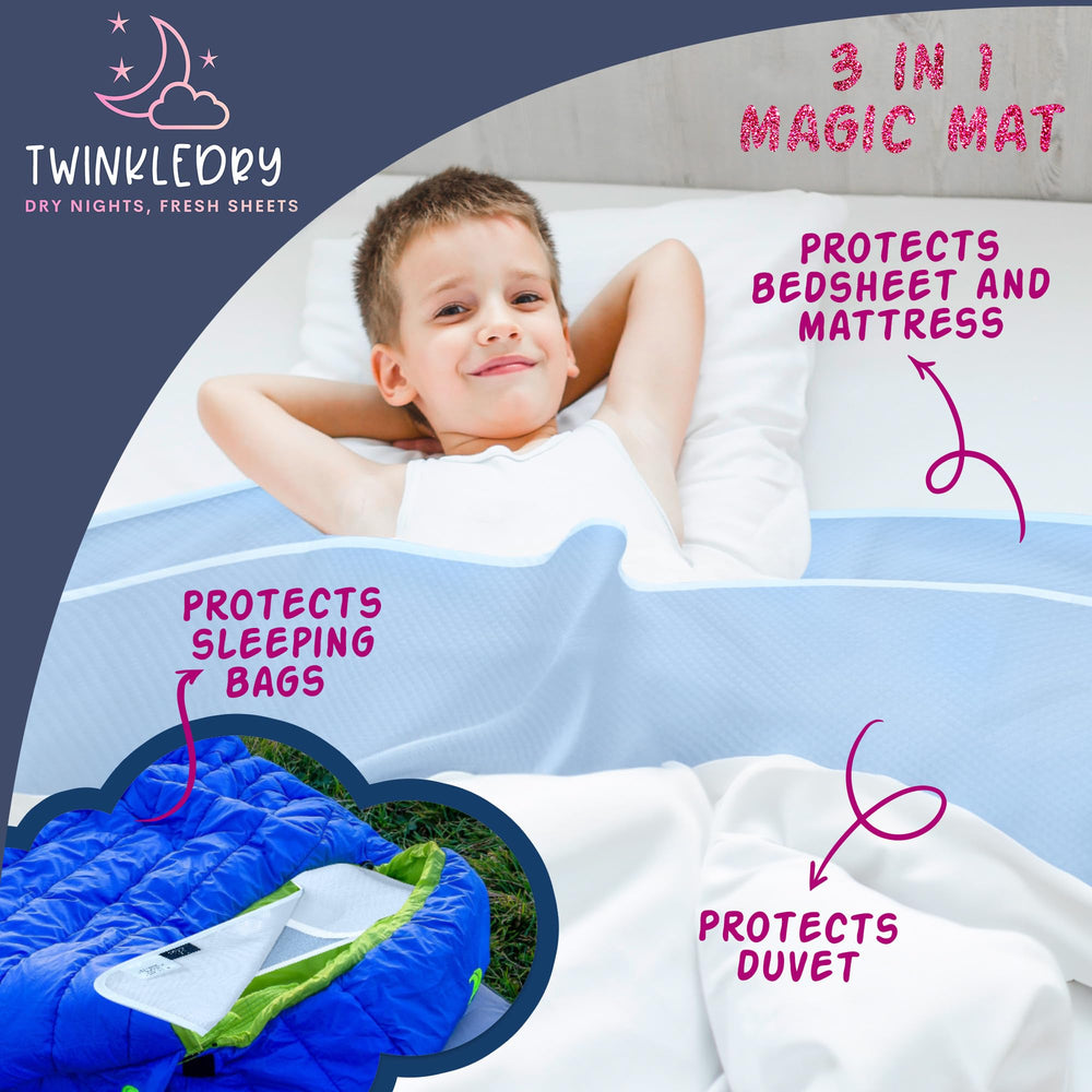 Twinkledry duvet protection layer keeps blankets clean and bed fresh.