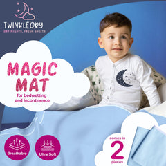 Twinkledry washable bed pad absorbent protects sheets and blankets.